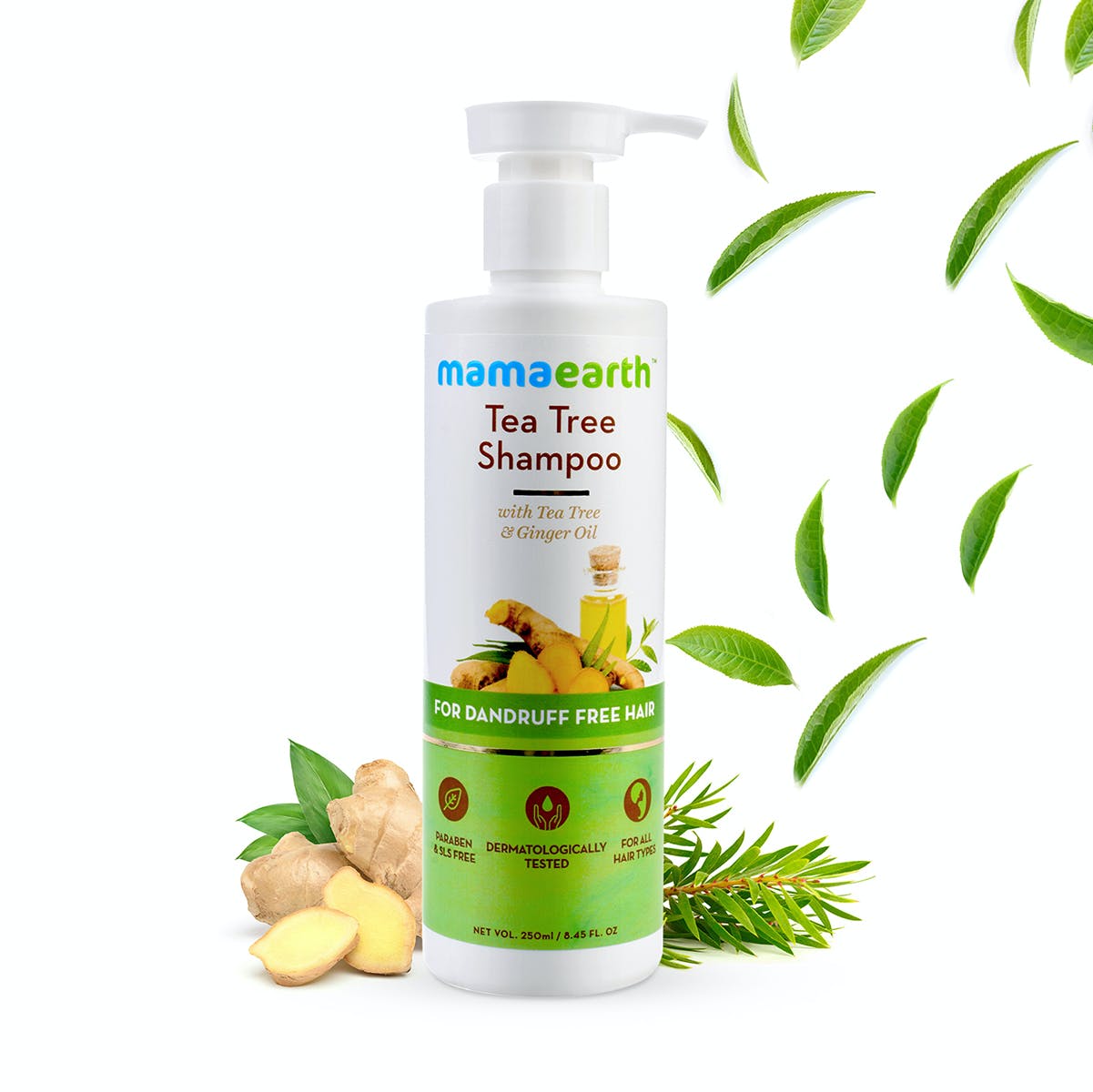 Mamaearth Tea Tree Shampoo for Dandruff Free Hair 250ml - PUSHMYCART