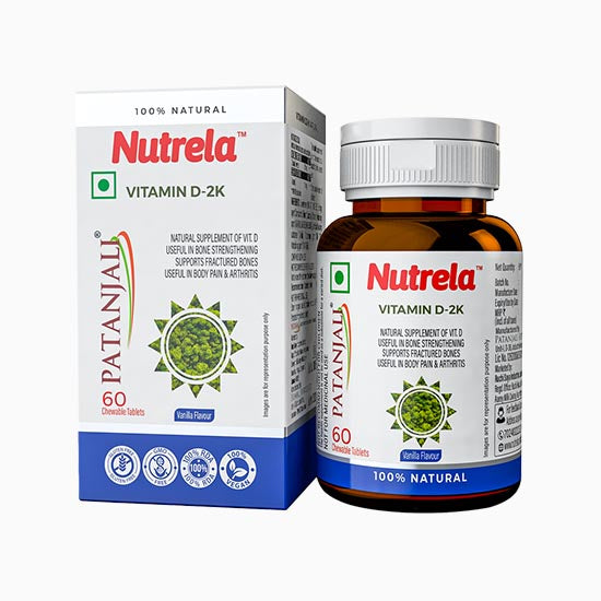 Patanjali Nutrela Vitamin D-2K Tablet Vanilla Flavor