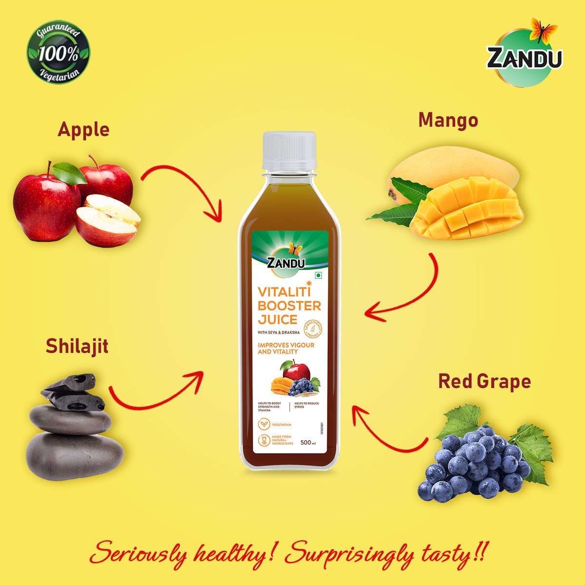 Zandu Vitaliti Booster Juice with Seva & Draksha