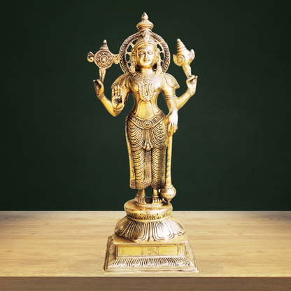 Brass Vishnu Ji God Idol Statue