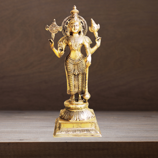 Brass Vishnu Ji God Idol Statue