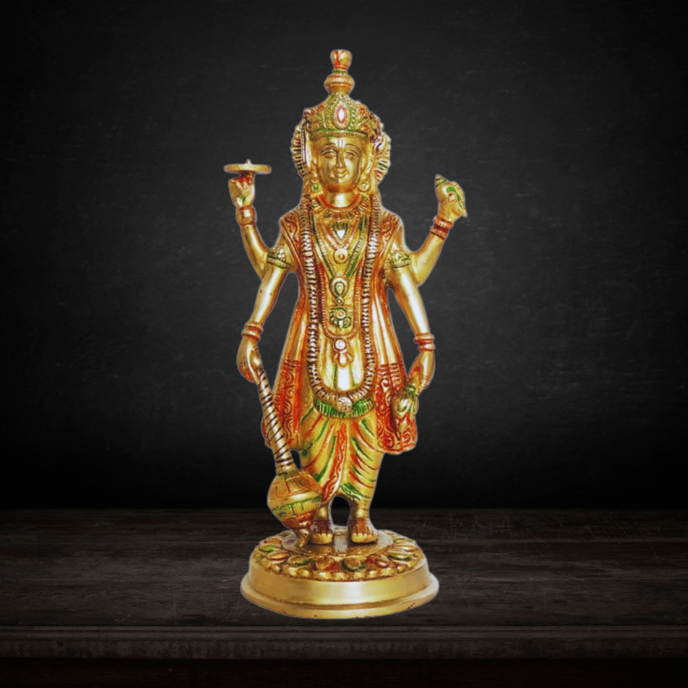 Brass Vishnu Ji God Idol Statue