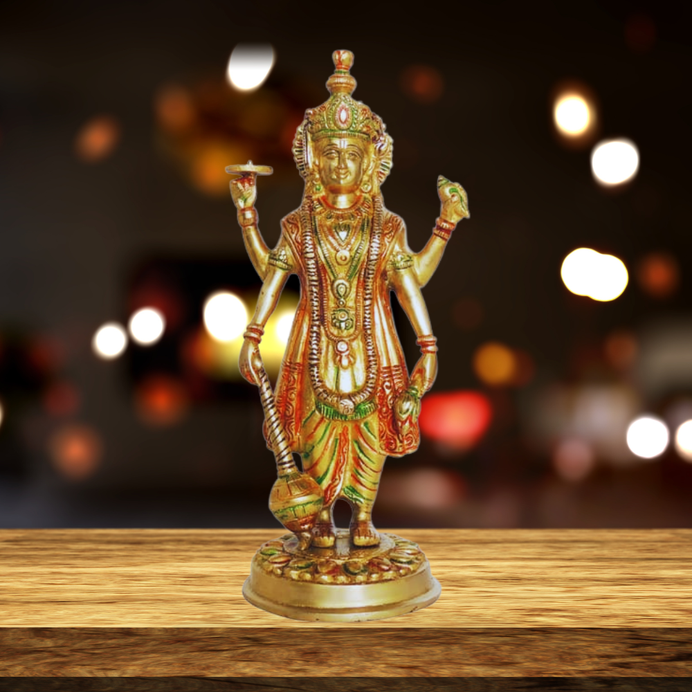 Brass Vishnu Ji God Idol Statue