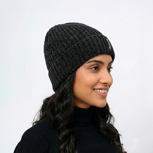 Slovic Roll Over Fit Winter Cap (Black)