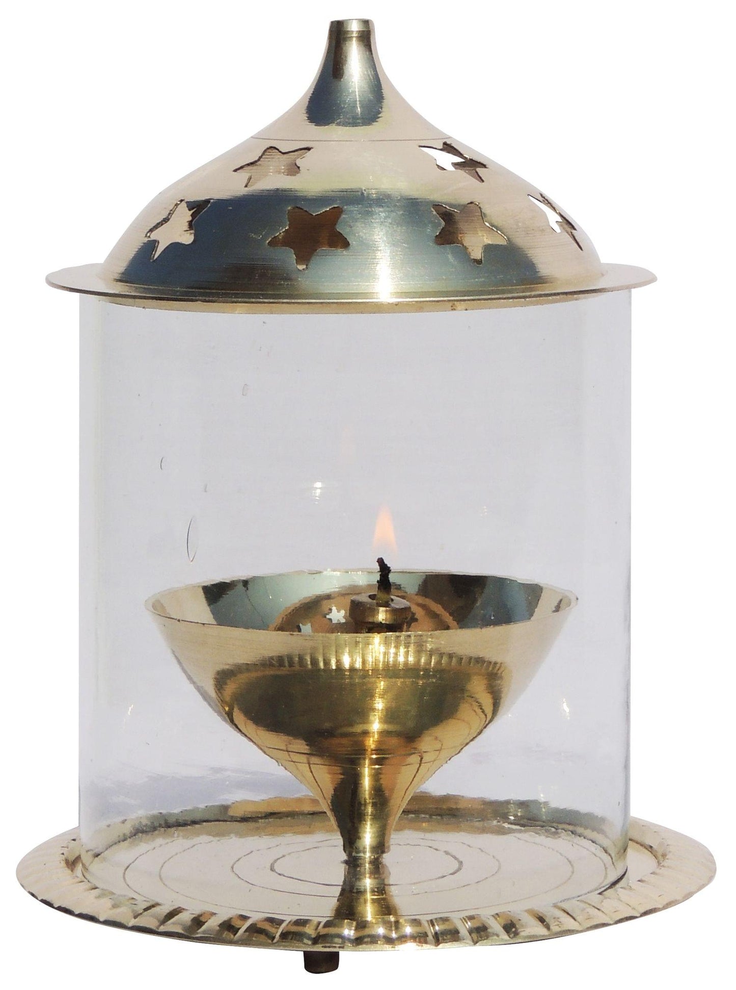 Brass Oil Lamp Deepak With Chimney