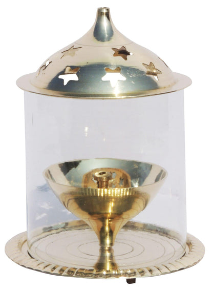 Brass Oil Lamp Deepak With Chimney