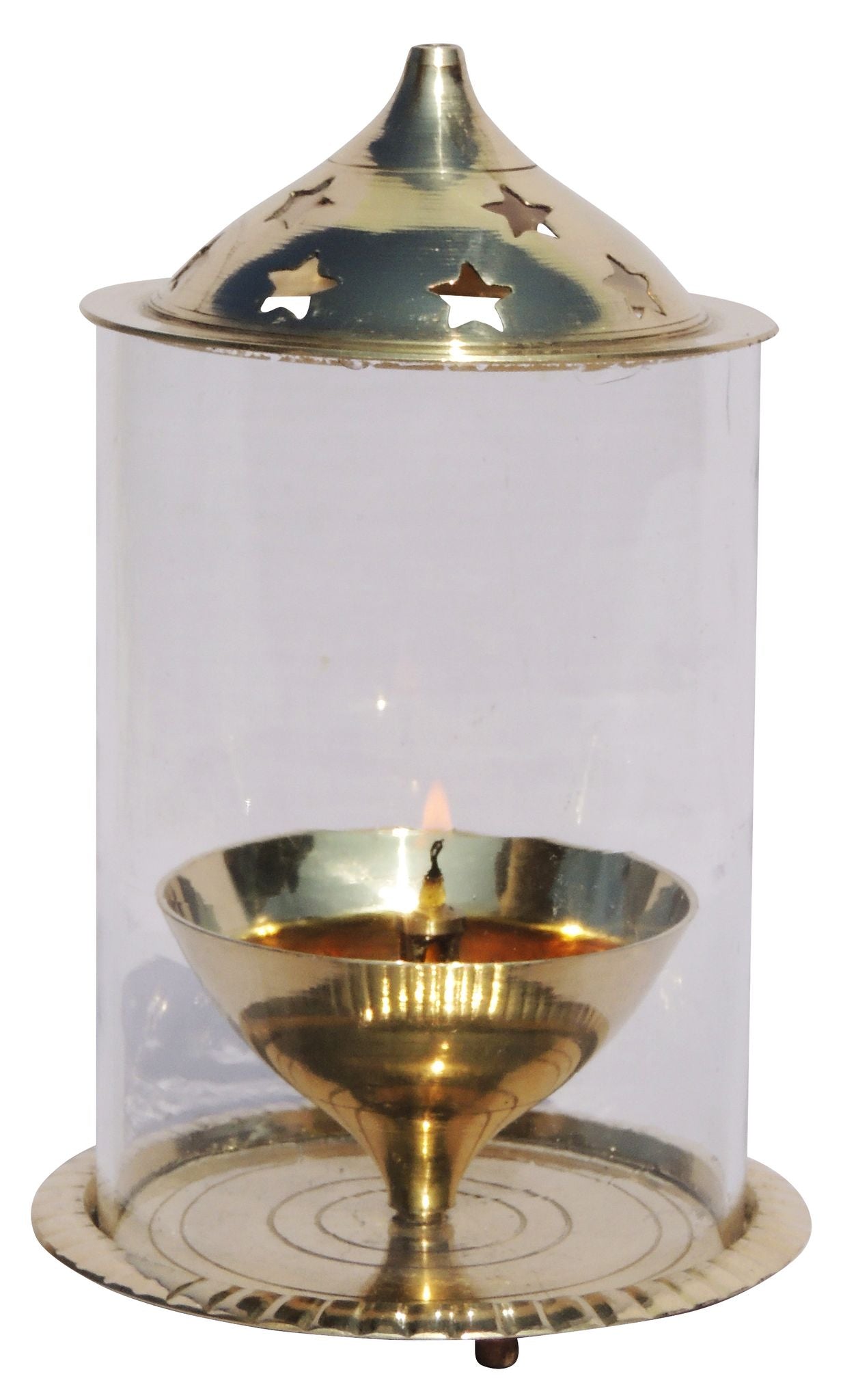 Brass Oil Lamp Deepak With Chimney