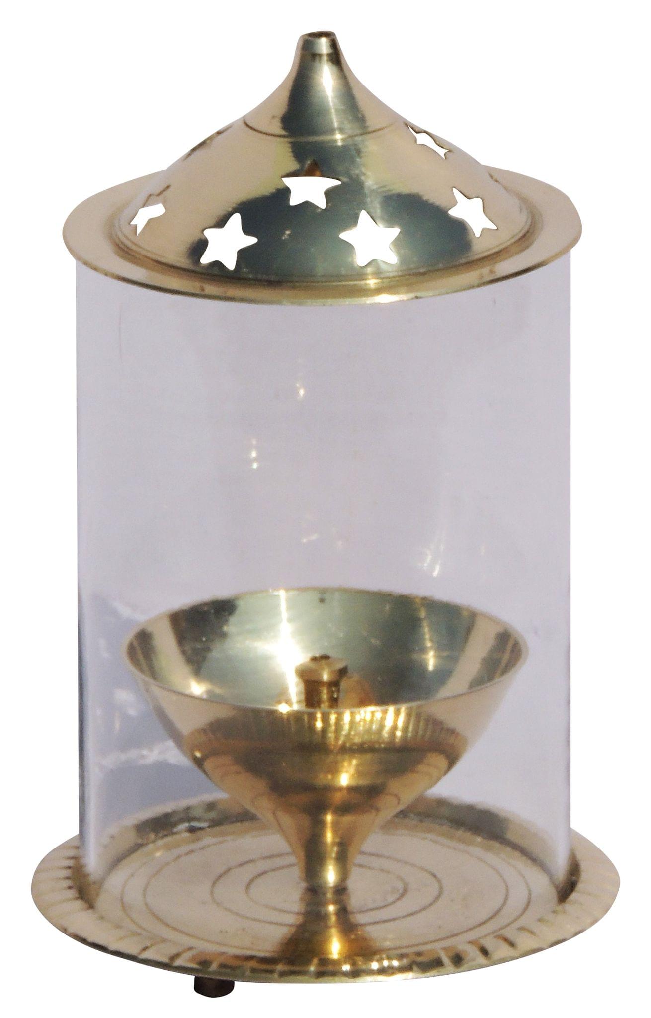 Brass Oil Lamp Deepak With Chimney