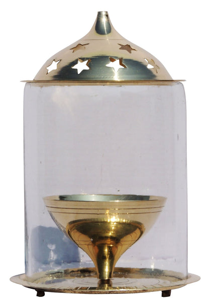 Brass Oil Lamp Deepak With Chimney