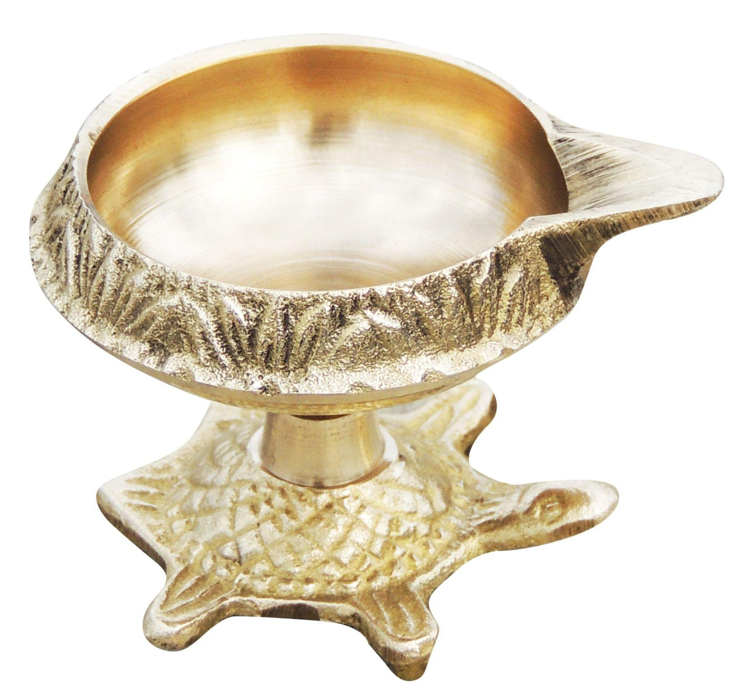 Brass Oil Lamp Deepak On Tortoise