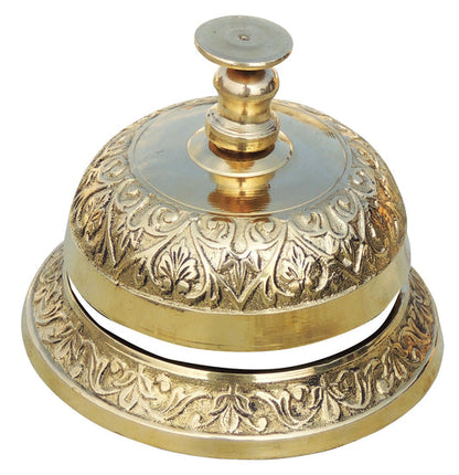 Brass Office Table Bell Embose