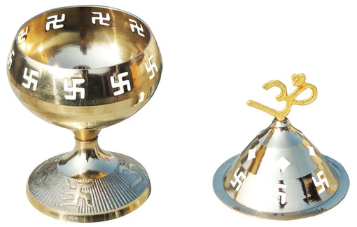 Brass Table Oil Lamp Om Pakija Deepak