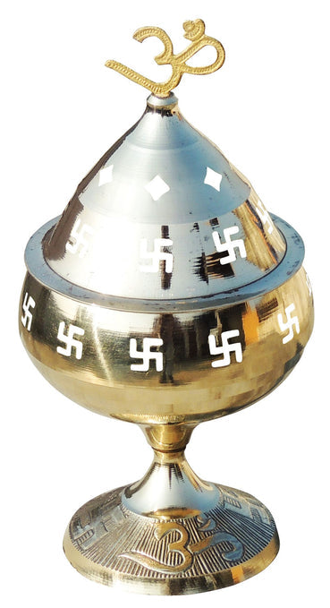 Brass Table Oil Lamp Om Pakija Deepak