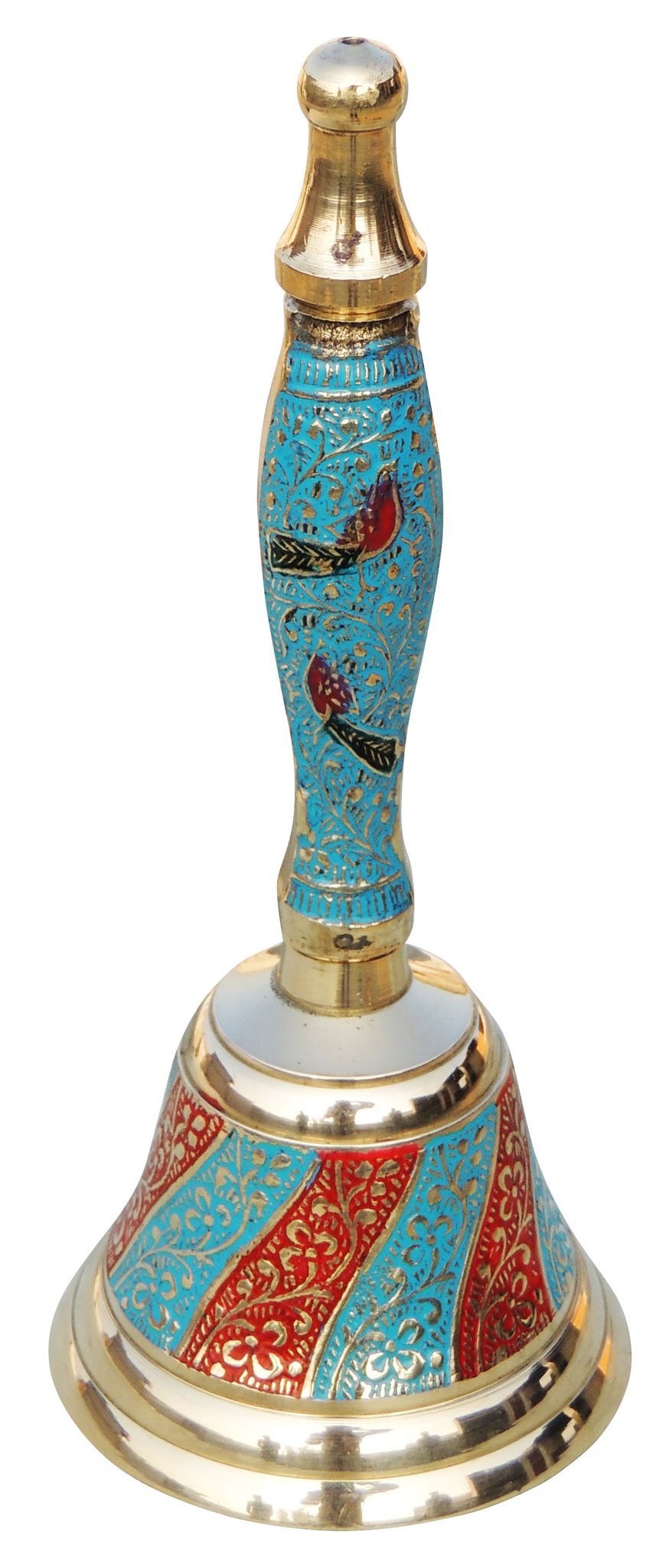 Brass Handle Bell In Blue Colour