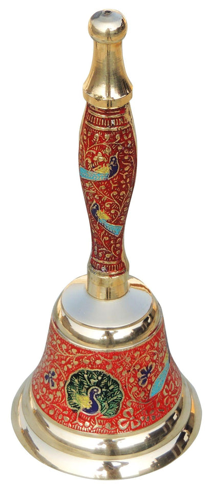 Brass Handle Bell Red Colour