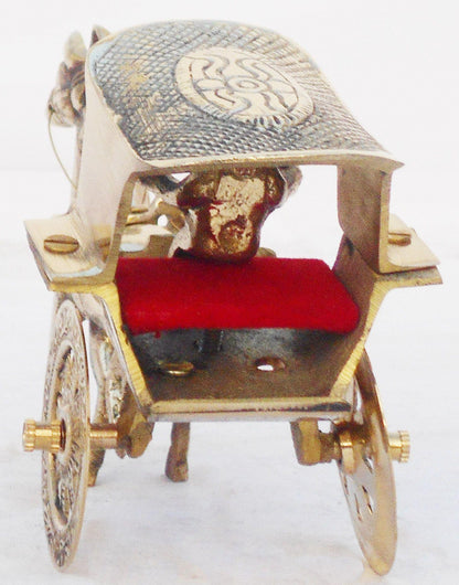 Brass Horse Cart Statue