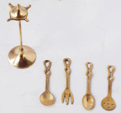 Brass Spoon Set Of 4 Pcs Miniature Toy