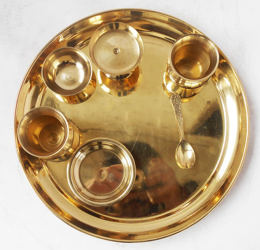 Brass Jain Swaraj Puja Thali Set