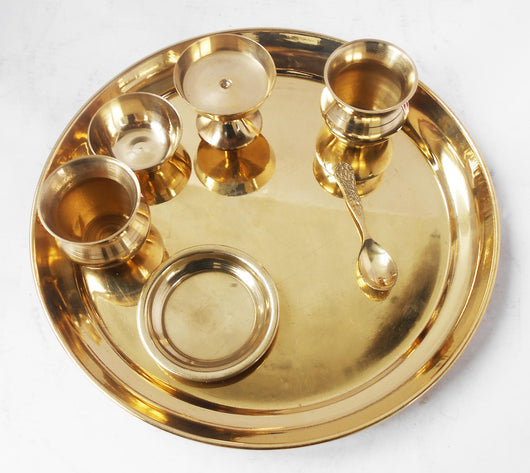 Brass Jain Swaraj Puja Thali Set