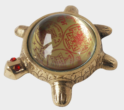 Brass Sampoorna Shree Yantra On Tortoise