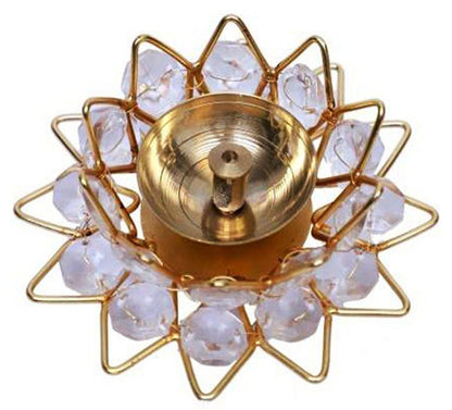 Brass Fancy Bowl Crystal Deepak