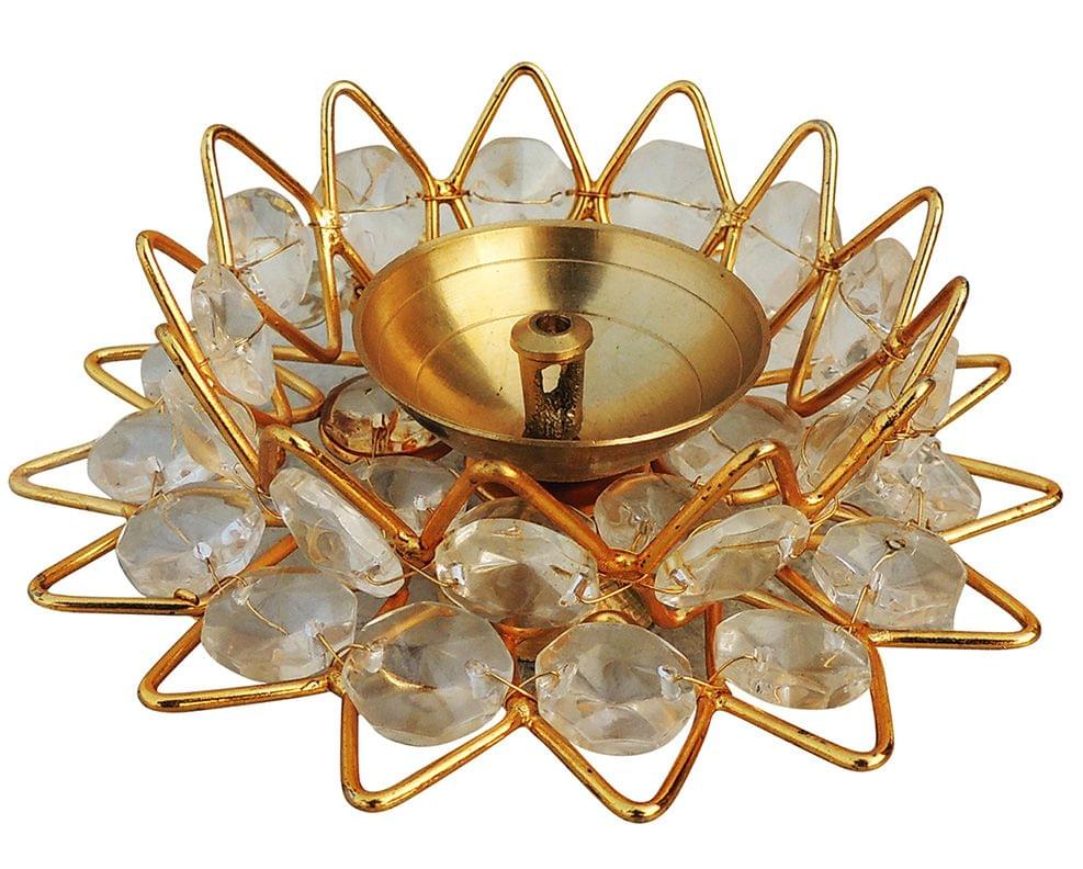 Brass Fancy Bowl Crystal Deepak