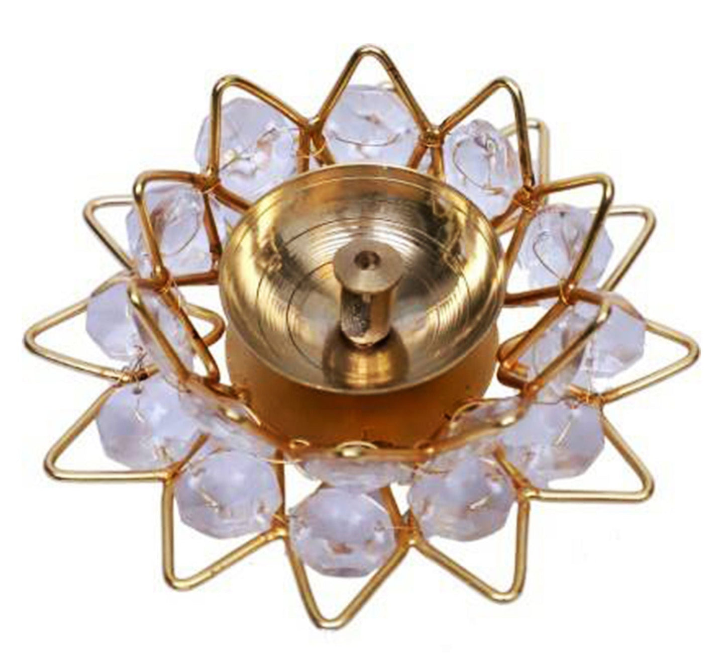 Brass Fancy Bowl Crystal Deepak