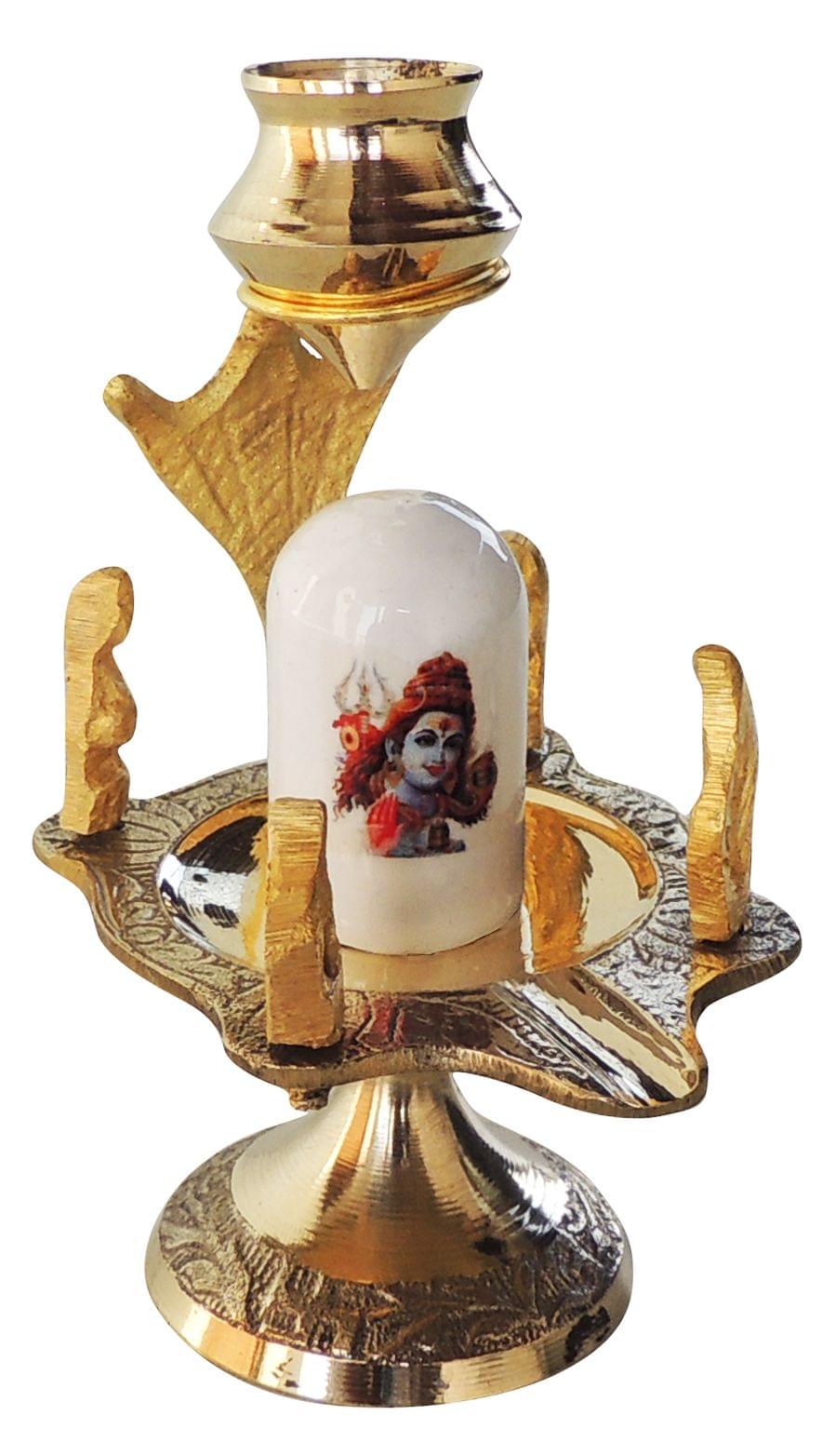 Brass Shivparivaar White Stone