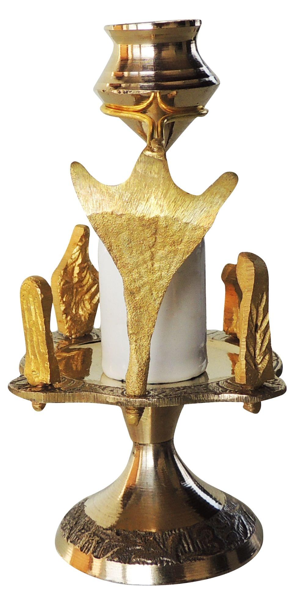 Brass Shivparivaar White Stone