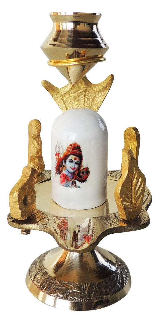 Brass Shivparivaar White Stone