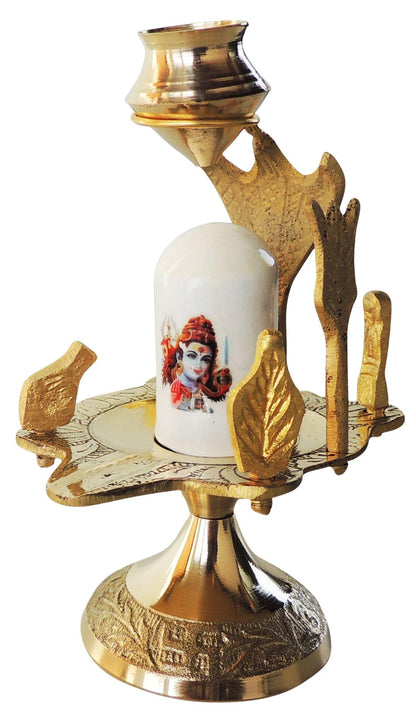 Brass Shivparivaar White Stone