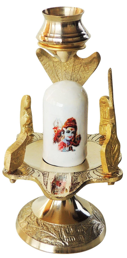 Brass Shivparivaar White Stone