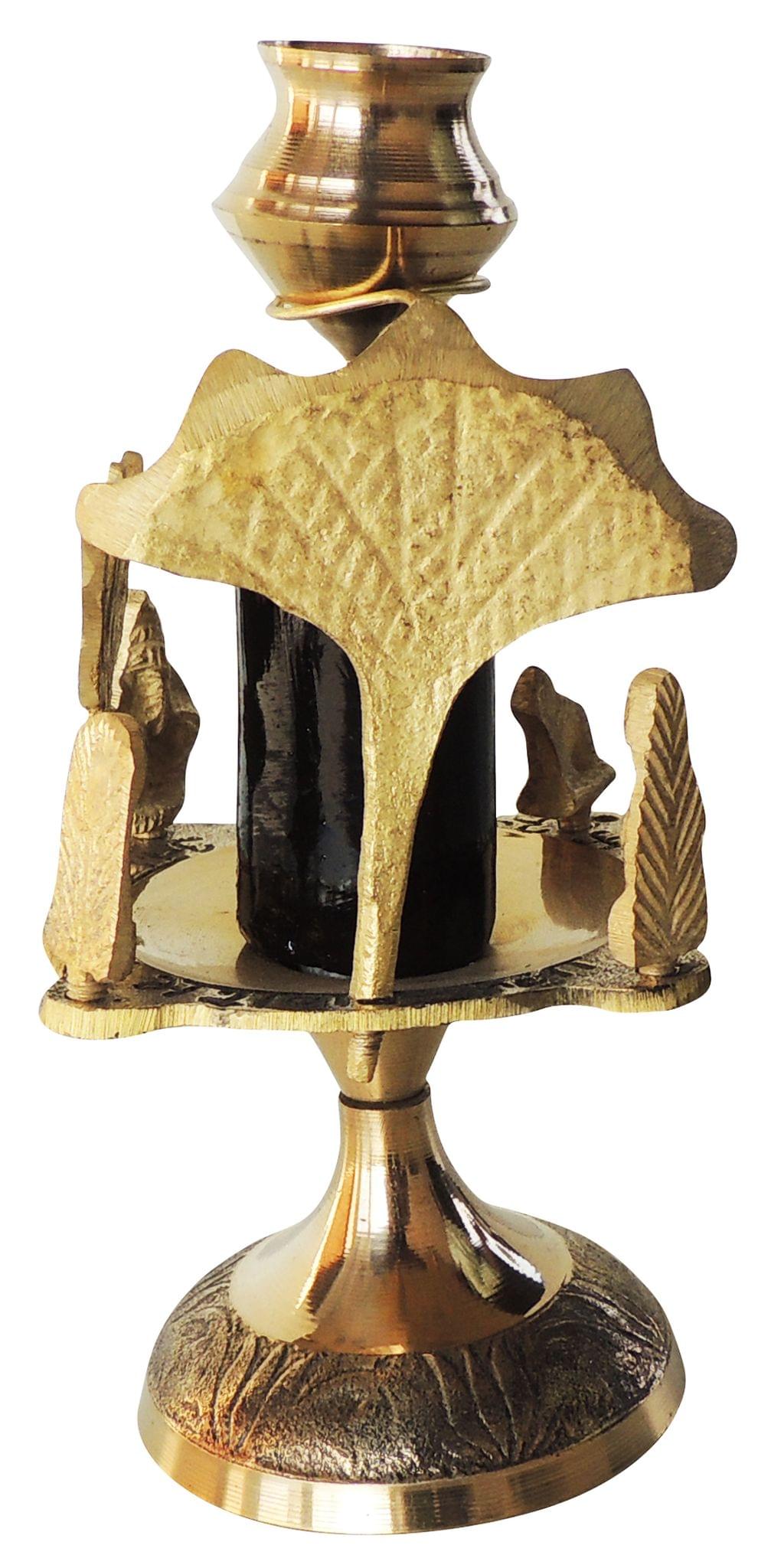 Brass Shivparivaar White Stone