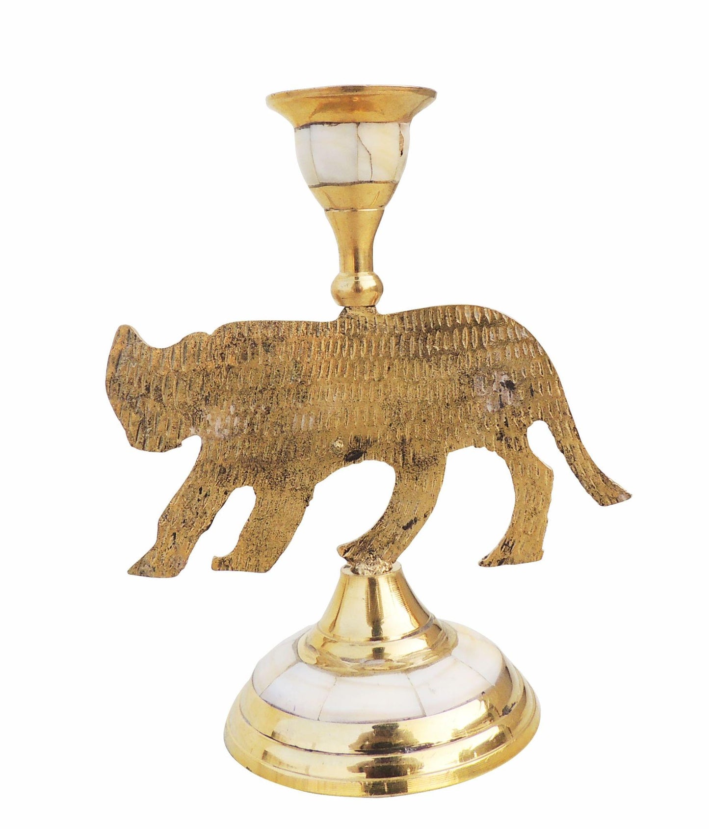 Brass Table Tiger Candle Stand