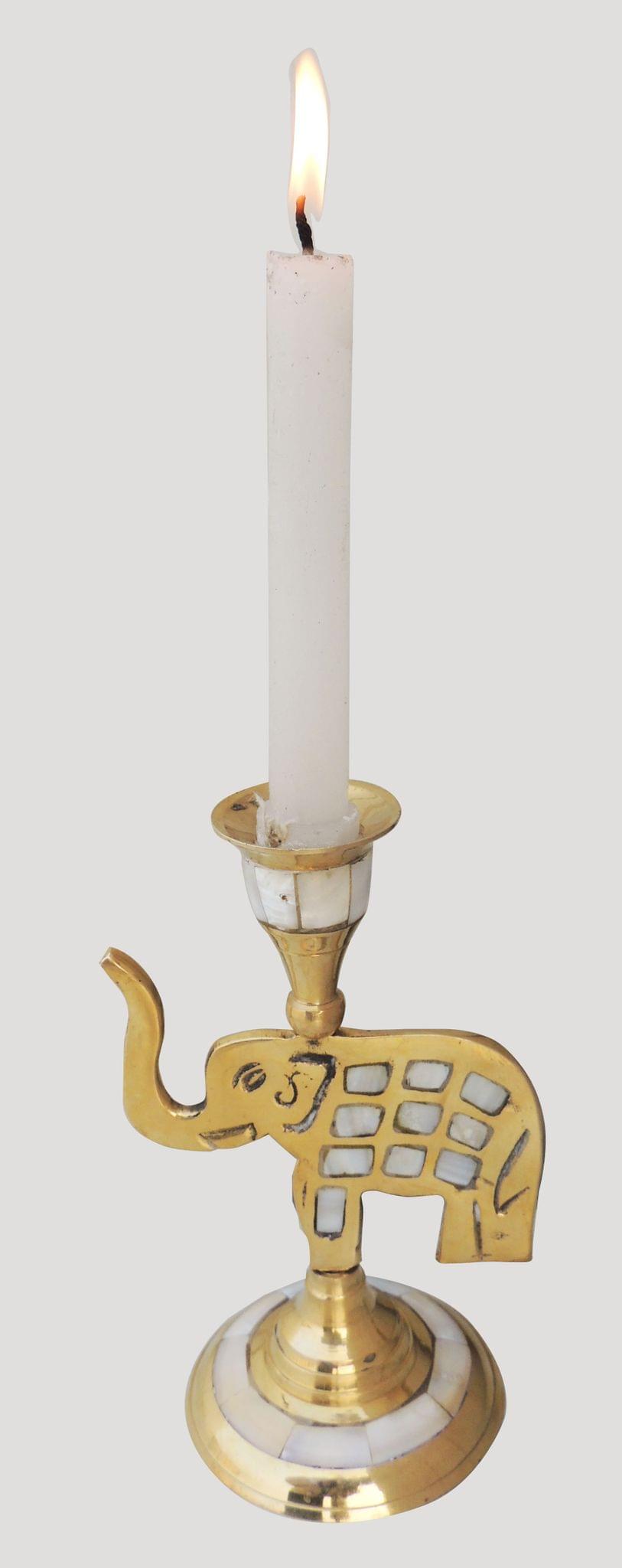 Brass Table Elephant Candle Stand