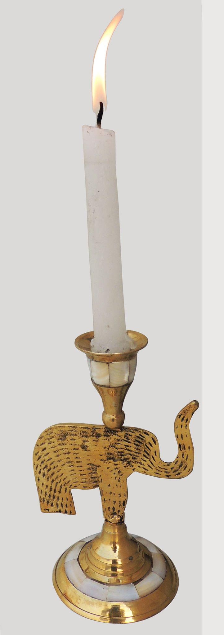 Brass Table Elephant Candle Stand