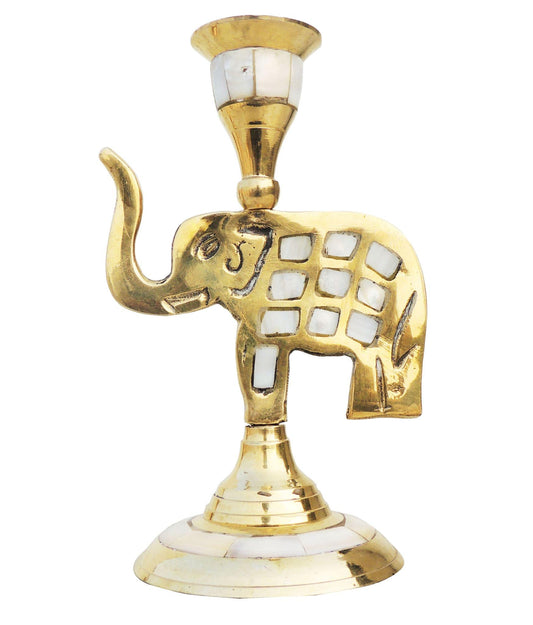 Brass Table Elephant Candle Stand