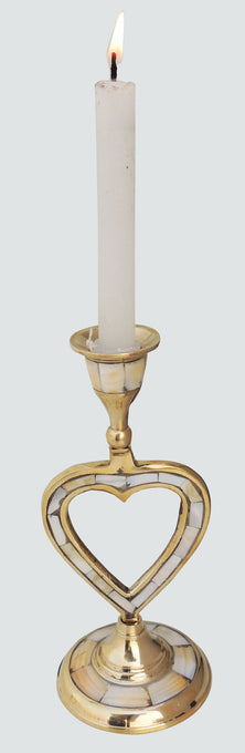 Brass Table Heart Candle Stand