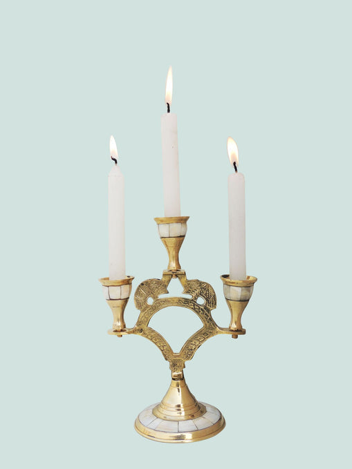 Brass Table Elephant Candle Stand