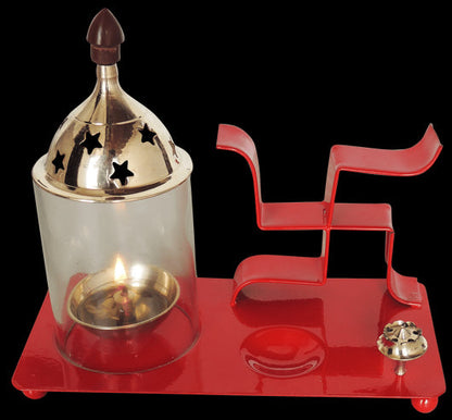 Iron And Brass Swastik Chimney Deepak