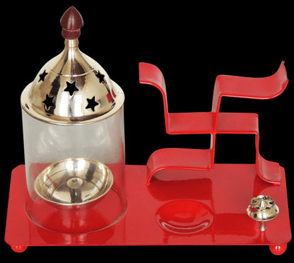 Iron And Brass Swastik Chimney Deepak