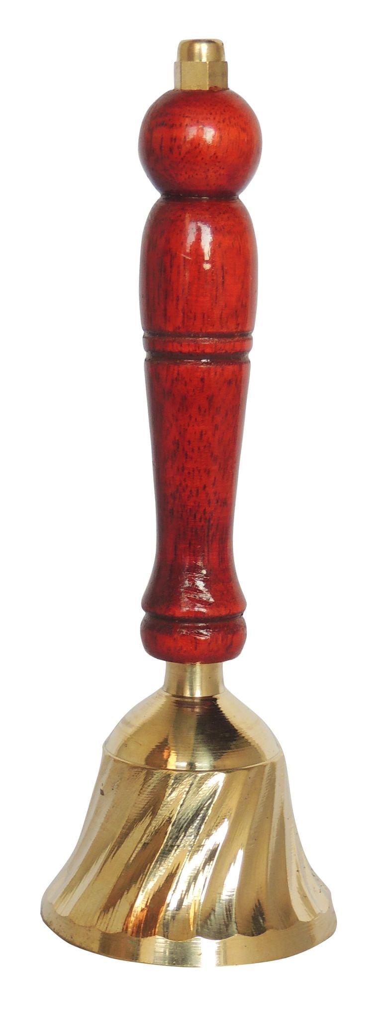 Brass Ghanti Bell With Wood Handle
