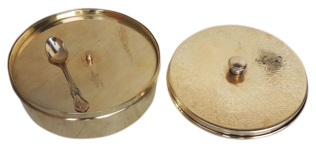 Brass Masala Box Set With Spoon