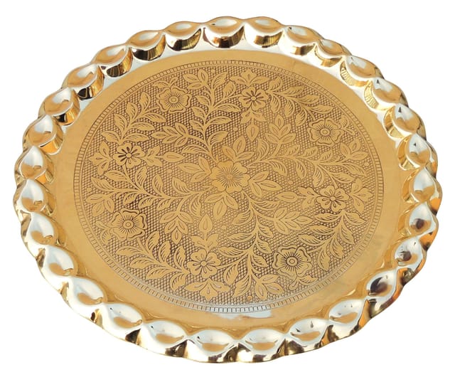 Brass Plate With Flower Design