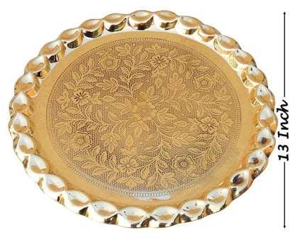 Brass Plate With Flower Design