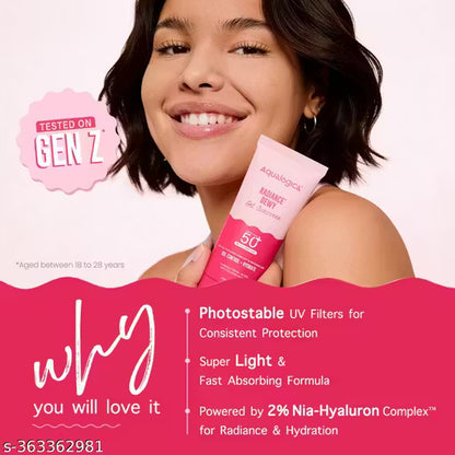 Aqualogica-Radiance+-Dewy-Sunscreen-with-Watermelon-&-Niacinamide-with-SPF-50-&-PA+++
